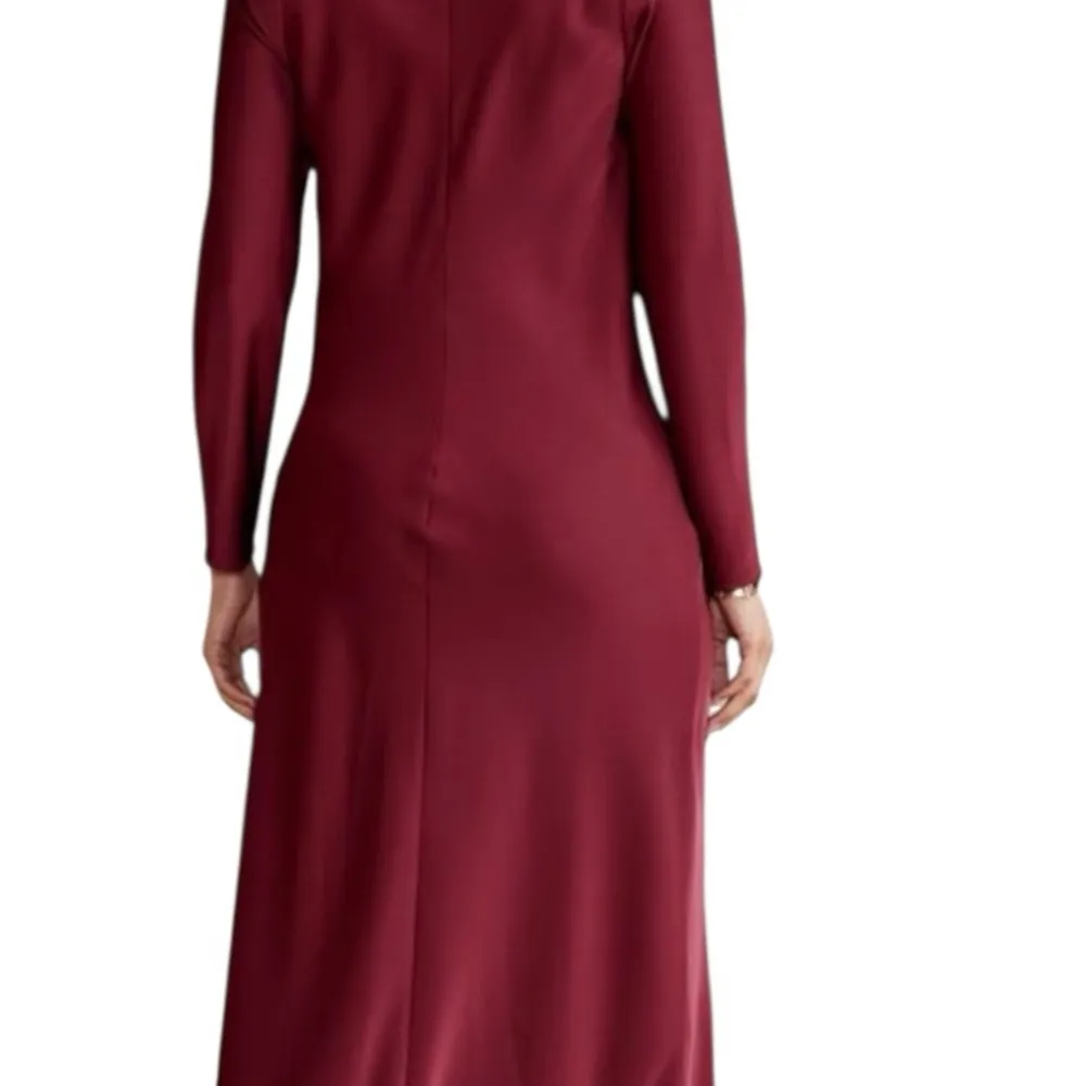 Soft Surroundings NWTs Solange Satin Dress Cabernet Wine Burgundy size 12 - Image 4