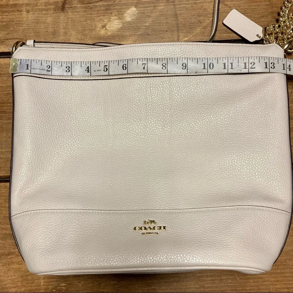 Coach Paxton Duffle Crossbody Purse Bag Chalk Cream Pebble Leather NWT - Image 15