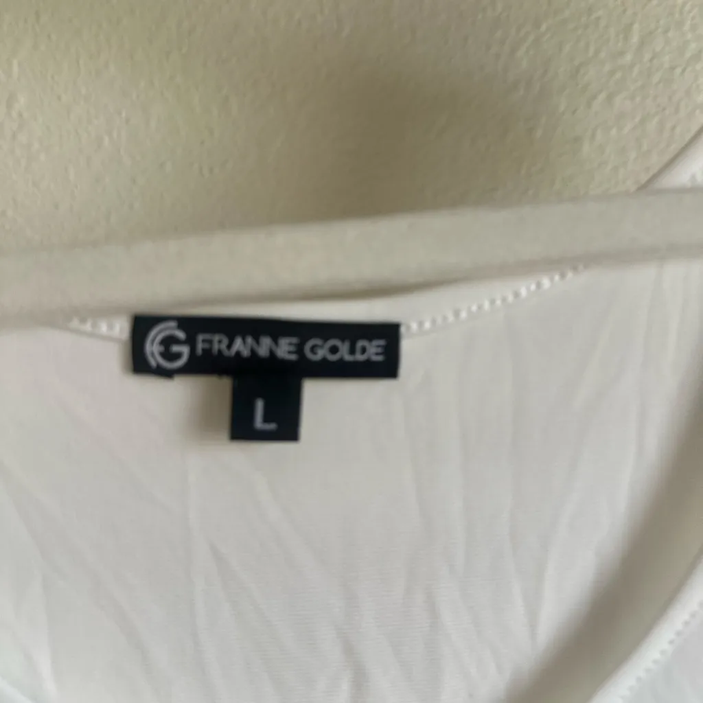 FRANNE GOLDE CREAM sleeveless Top. Size L - Image 3