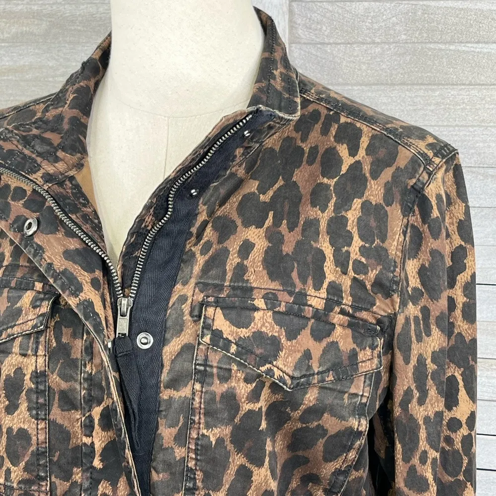 STYLE & CO. Stretchy Jean Jacket Leopard Print-Medium - Image 2