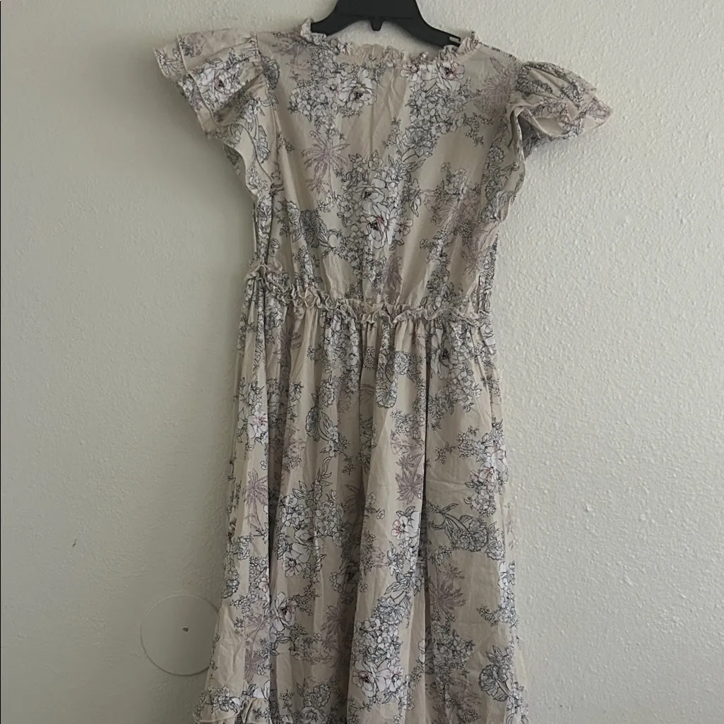 Moon River Cream Floral Midi Dress - Image 4