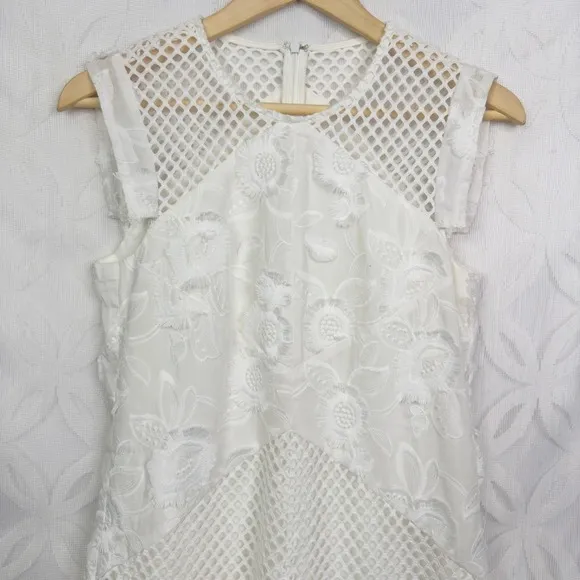 Julia Jordan White Floral Sleeveless Illusion Lace Dress Size‎ 2 NWT $180 - Image 4