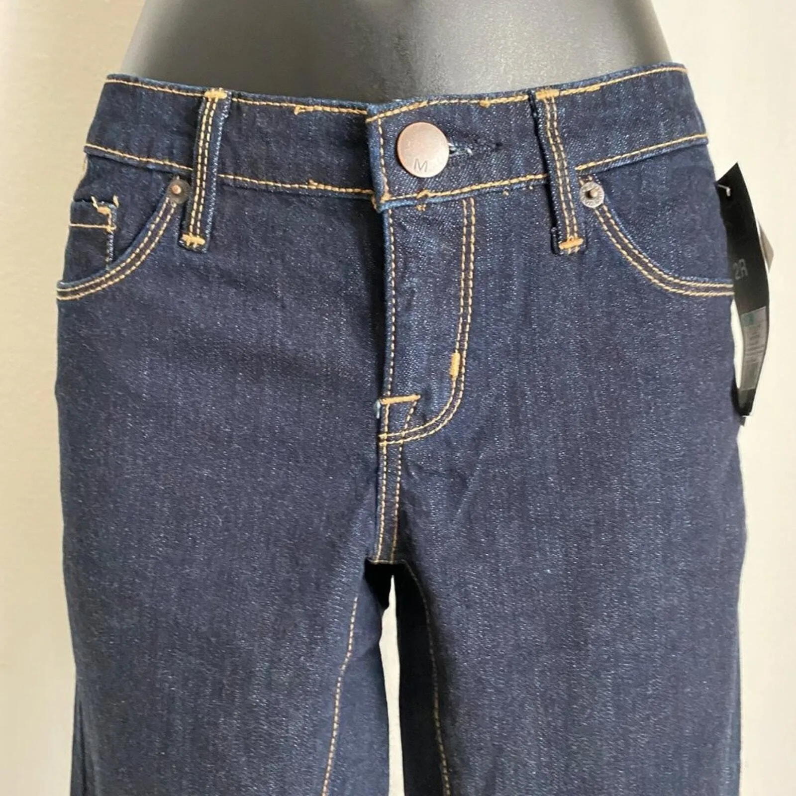 Mossimo sz 2 dark blue modern fit Straight dark denim jeans NWT Preppy‎ - Image 3