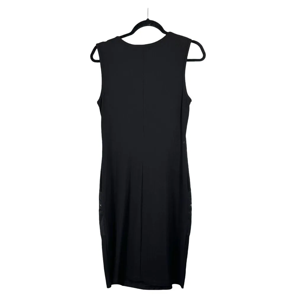 Joseph Ribkoff 193430  Black Sheath Ruched Dress Knee Length Size 8 - Image 3