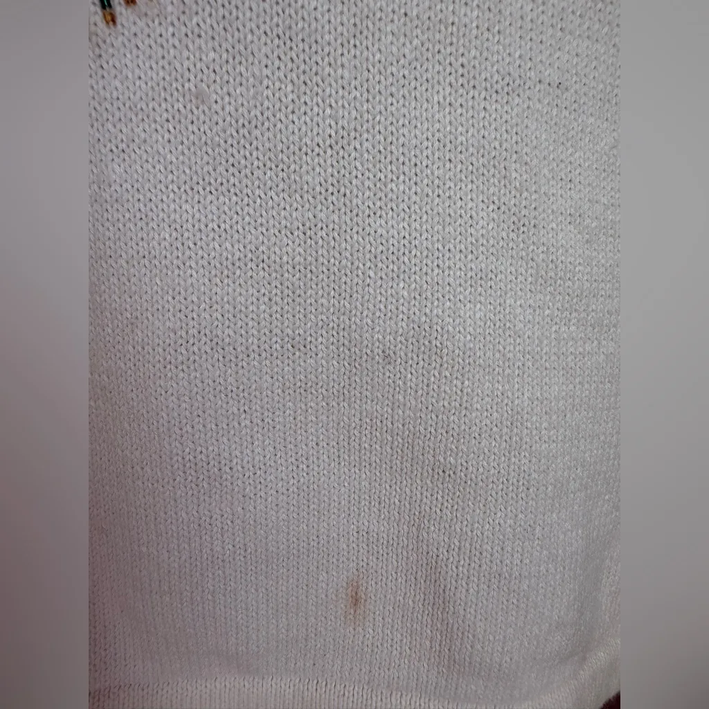 Vintage Victoria Harbour Sequin Rope Sweater, Size Large White Size M - Image 2