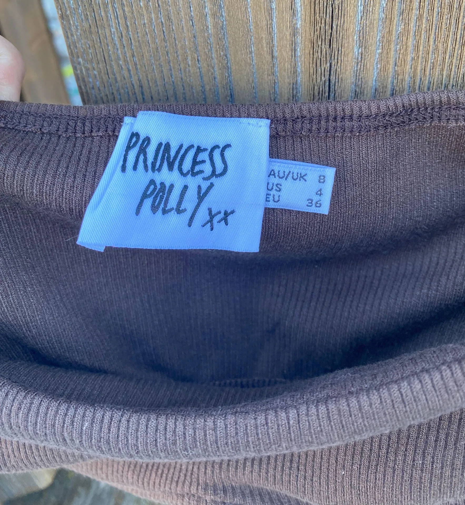 Princess Polly Becca Long Sleeve Crop Top Brown  - Image 3