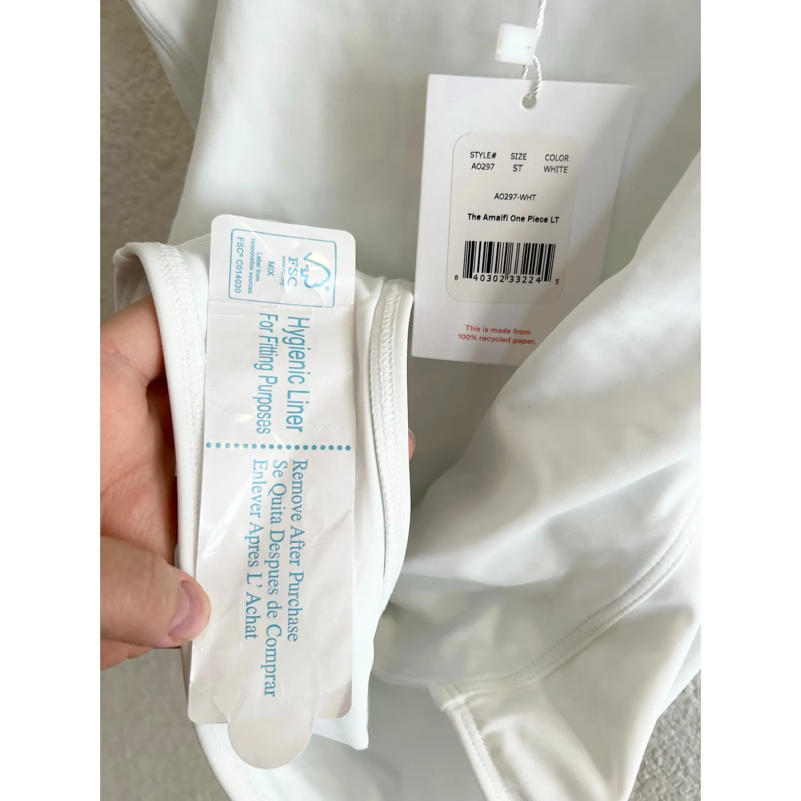 Andie Swim The Amalfi Eco Nylon One Piece in White S Tall NWT - Image 4