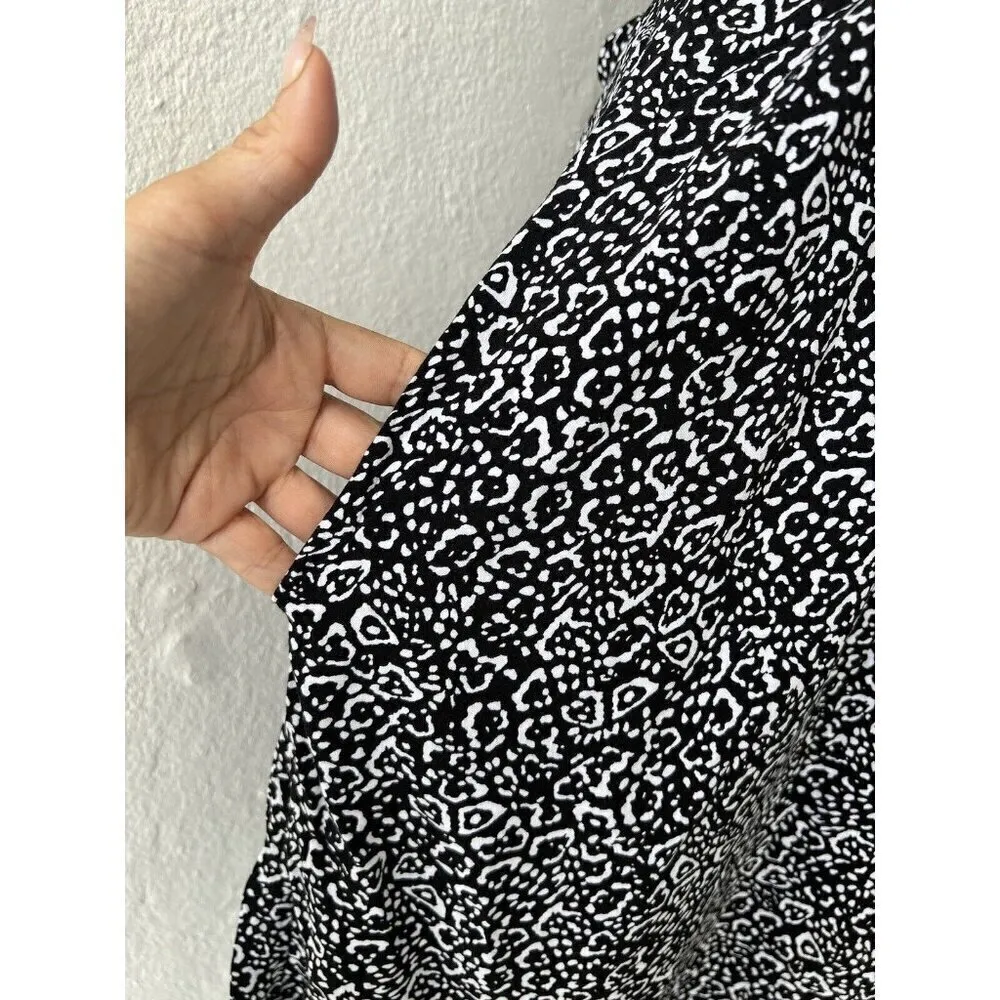 Vince Camuto Butterfly Wide Leg Jumpsuit Size 1X Black White Strappy NEW - Image 5