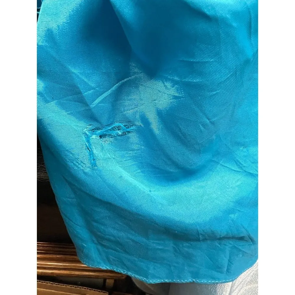 Sherri Hill Prom Dress Size 4 Strapless Gold Beaded Turquoise Blue Mermaid Train - Image 11