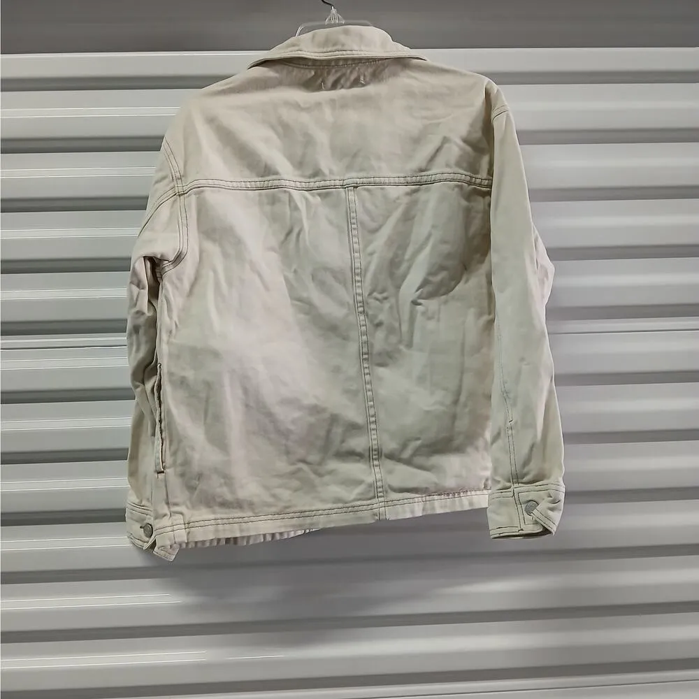 Y2K Pacsun Denim Jeans Jacket Women's XS Beige Button Front Outdoors Gorpcore - Image 5