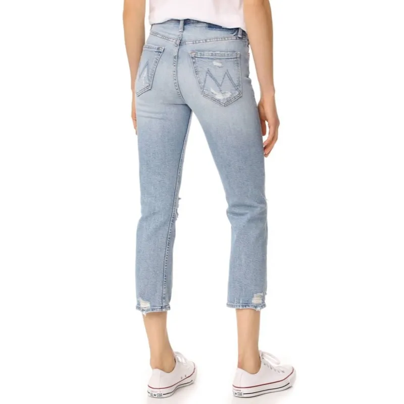 Mother Superior The Tomcat High Waisted Straight Crop Jeans Blue Size 26 - Image 3