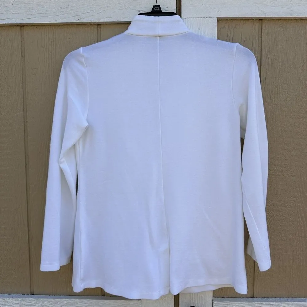 Eileen Fisher White One Button Blazer Jacket Women’s Size XS Tencel Stretch - Image 2
