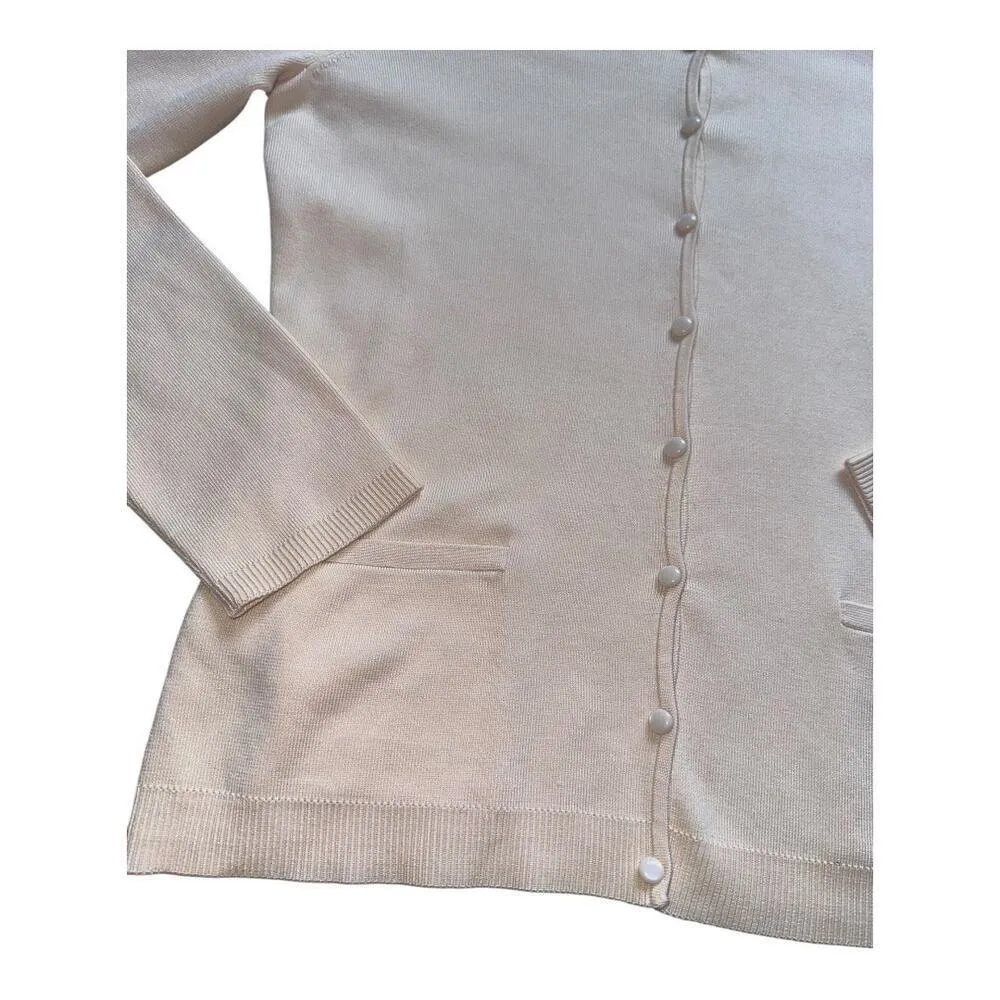 Ann Taylor Knit Ivory Button up Cardigan Womens size small Classic & Cla…​ - Image 9