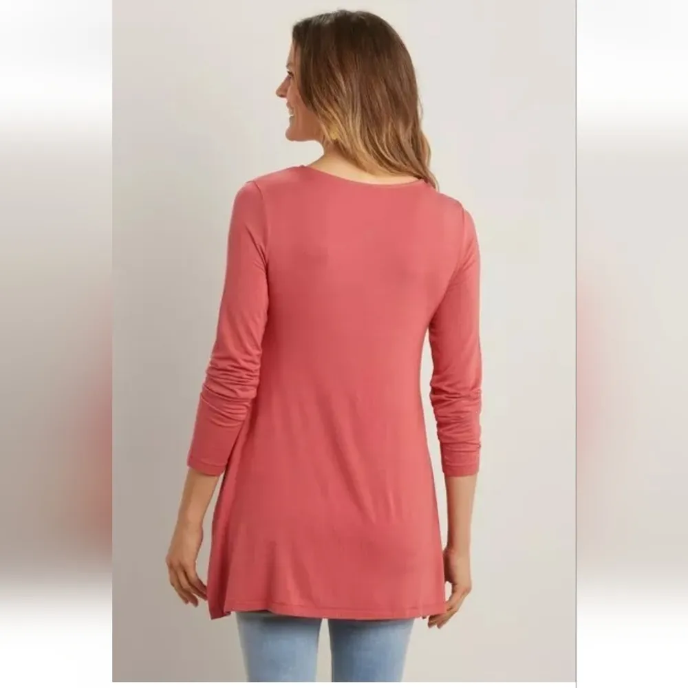 Soft Surroundings Size Medium Tahira V-Neck Long Sleeve Tunic Top Black Women's - Image 11