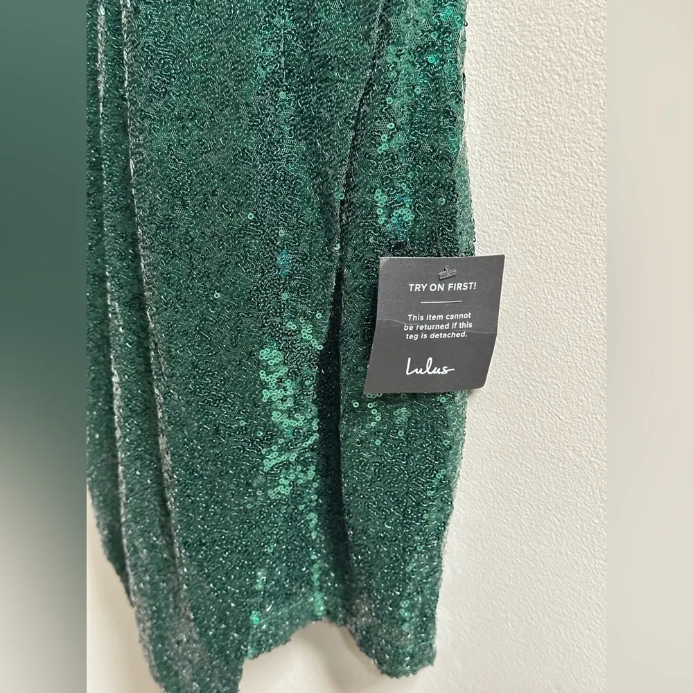 NEW Lulus Hilaria Emerald Green Sequin Bodycon Mini Dress Women’s XS Glitz Glam - Image 7