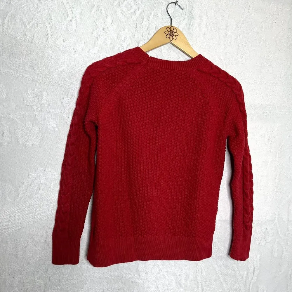 Gap Red Chunky Knit Crewneck Sweater - Image 5