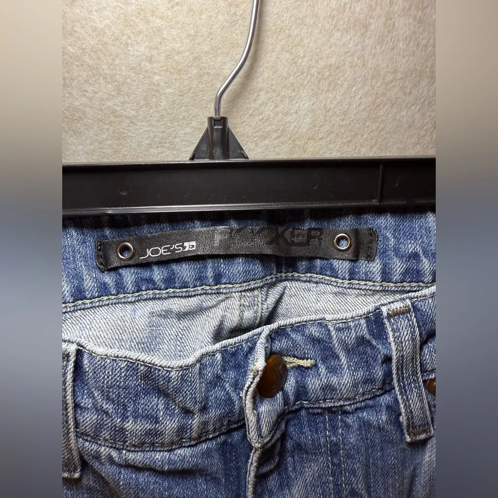 Joe's Women Blue Denim Rocker Jeans Medium Wash Straight Leg W 34 - Image 4