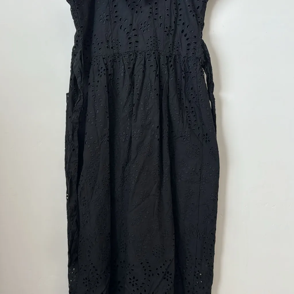 Emerson‎ Fry 100% Cotton Meadow Black Eyelet Midi Sundress Size: XS - Image 11