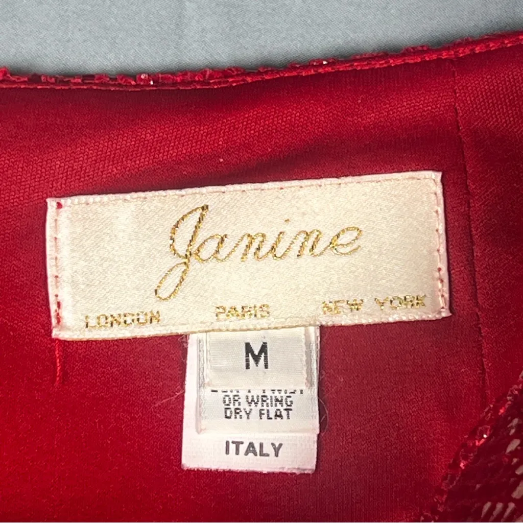 Janine Faux Leather Snakeskin Pencil Skirt midi . sizeM ordrA7 Red Size M - Image 3