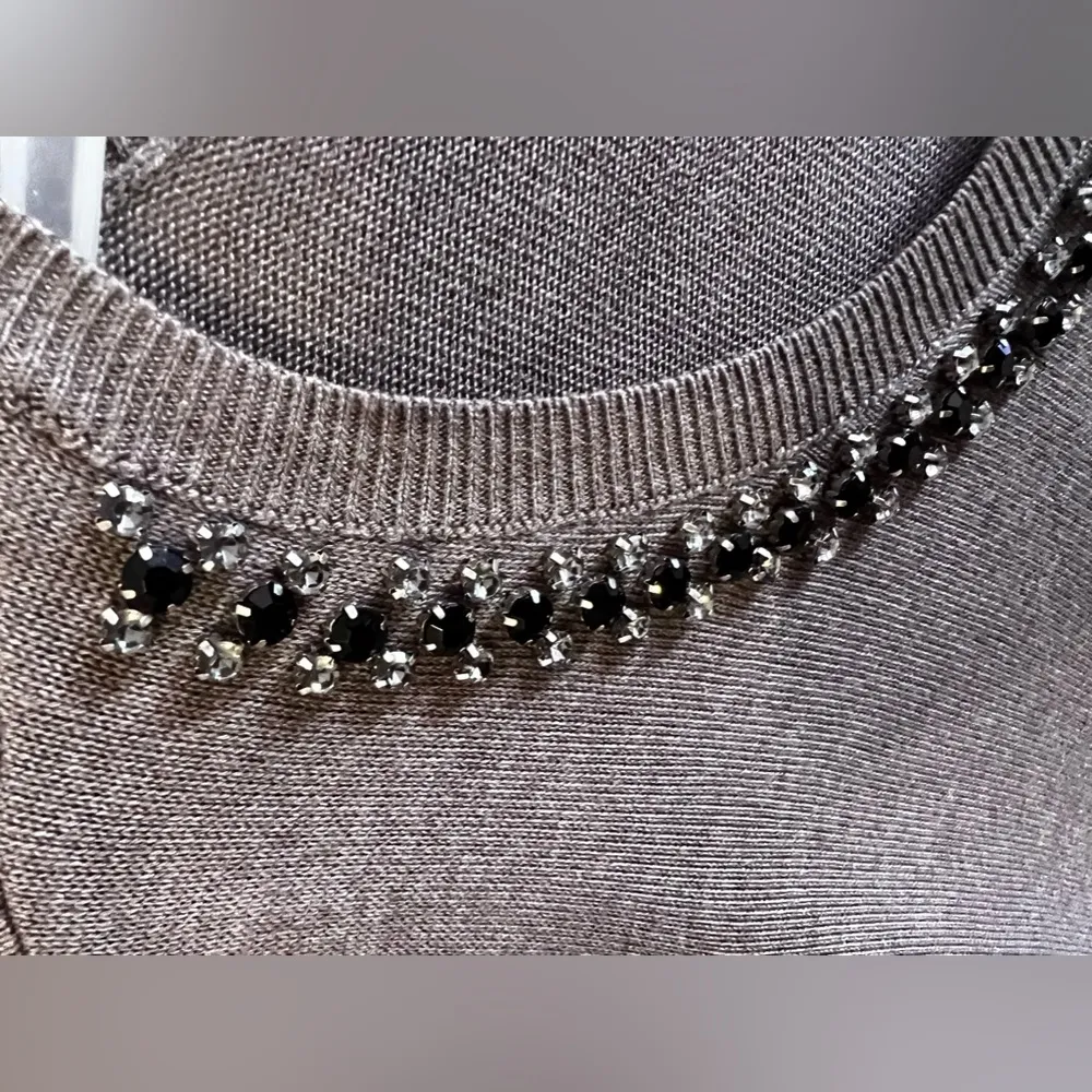 Women's Vera Wang Sweater Plus Size 0X cardigan brown beige fall winter sweater - Image 14