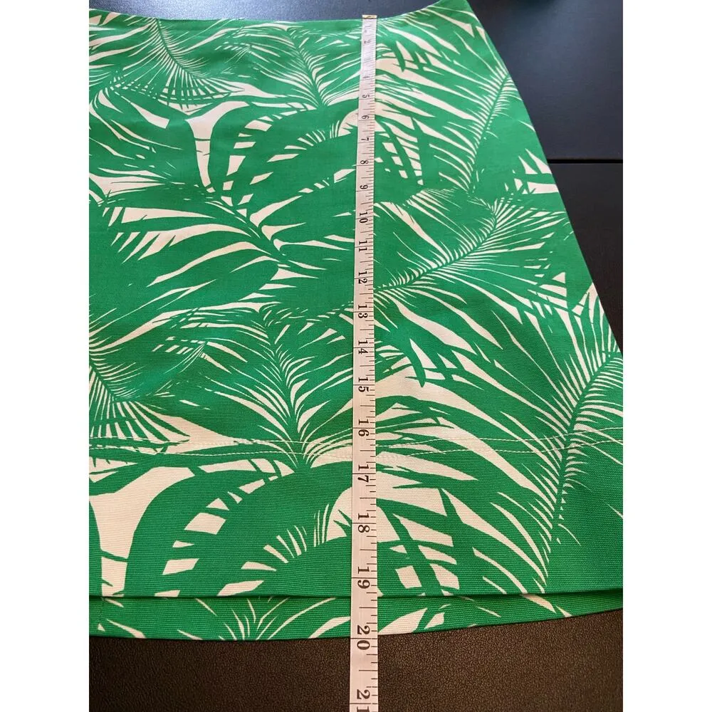 Talbots Pencil Skirt Women 10p Green Tropical Hawaii Cotton Stretch Cruise Beach - Image 7