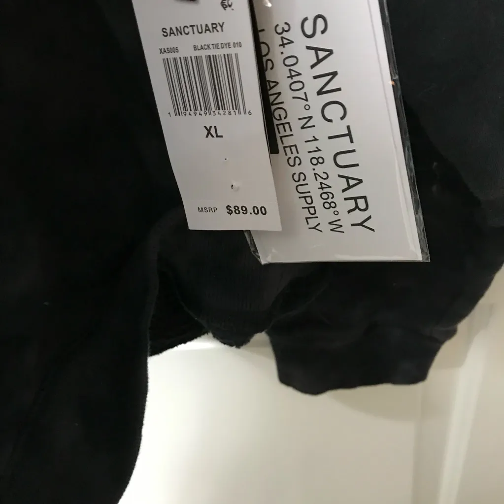 Sanctions Black Tie Dye Oversized Sweatshirt XL NWT - Image 5
