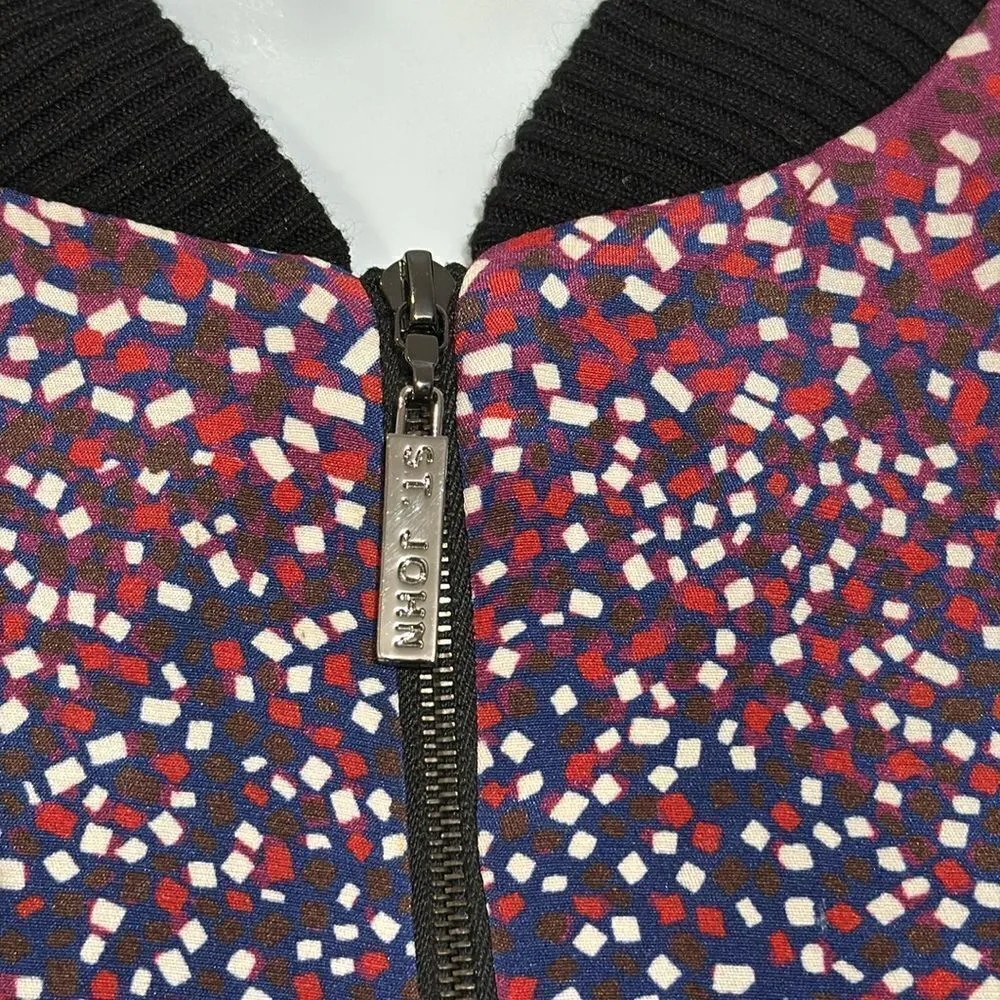 NWOT St. John Black Label Silk bomber jacket  Sz M - Image 2