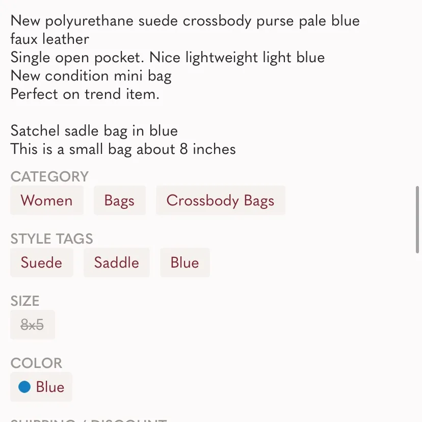 New Cotton on blue saddle bag faux leather adjustable straps - Image 9