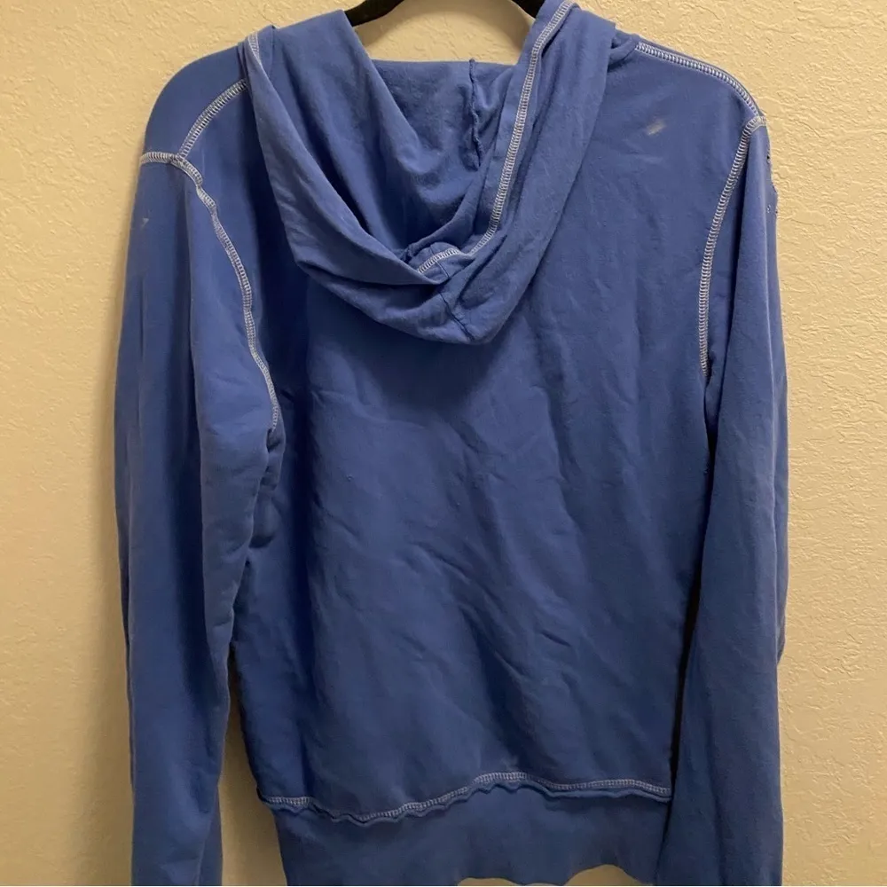 Sugar & Rox Thrashed Skull Hole Sweatshirt Size XL Blue - Image 5