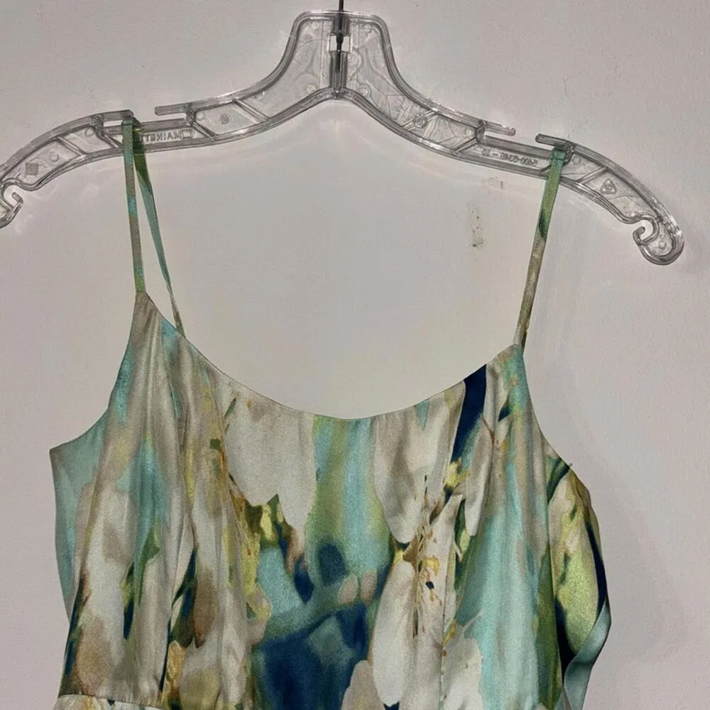 BB Dakota White Floral printed Sleeveless Dress Peplum Soft Semi Formal - Image 2