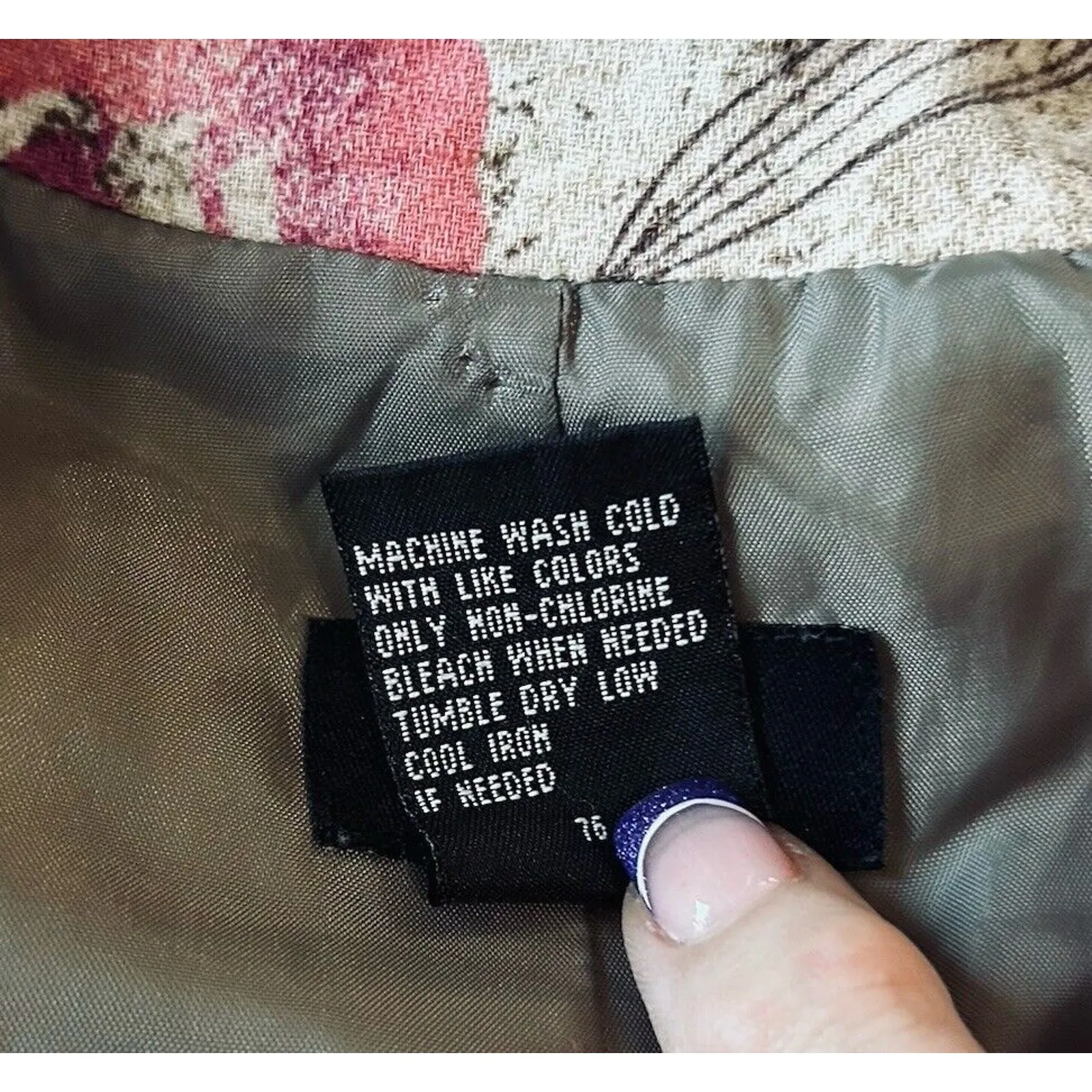 Blazer Floral Linen Blend Women Lined Women SZ 12 Y2K Boho Cottage Core RQT Pink - Image 7