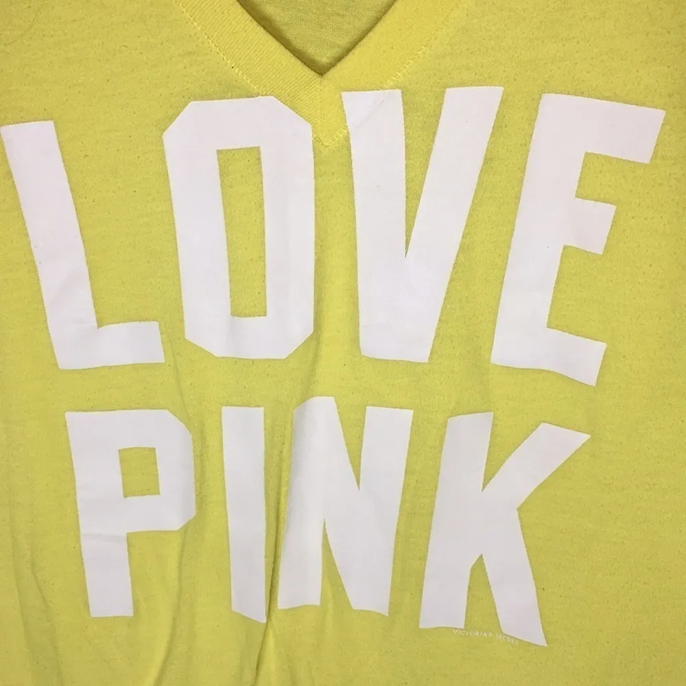 Pink Victoria’s Secret T-shirt size small yellow PINK VS SHIRT v-neck light​​ - Image 4