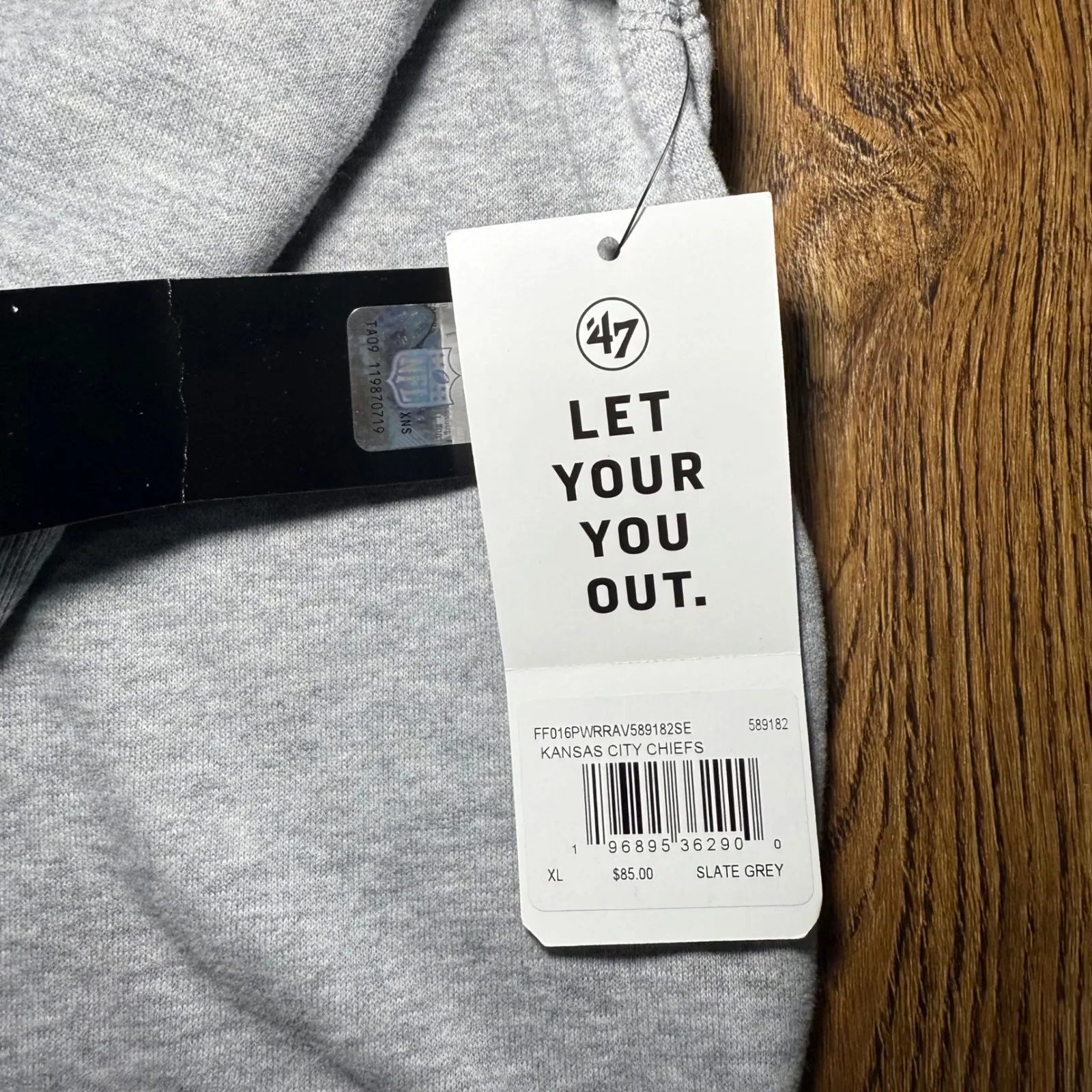 NWT Kansas City Chiefs '47 Heather Gray Pullover Hoodie Womens XL NFL Sporty NEW - Image 10