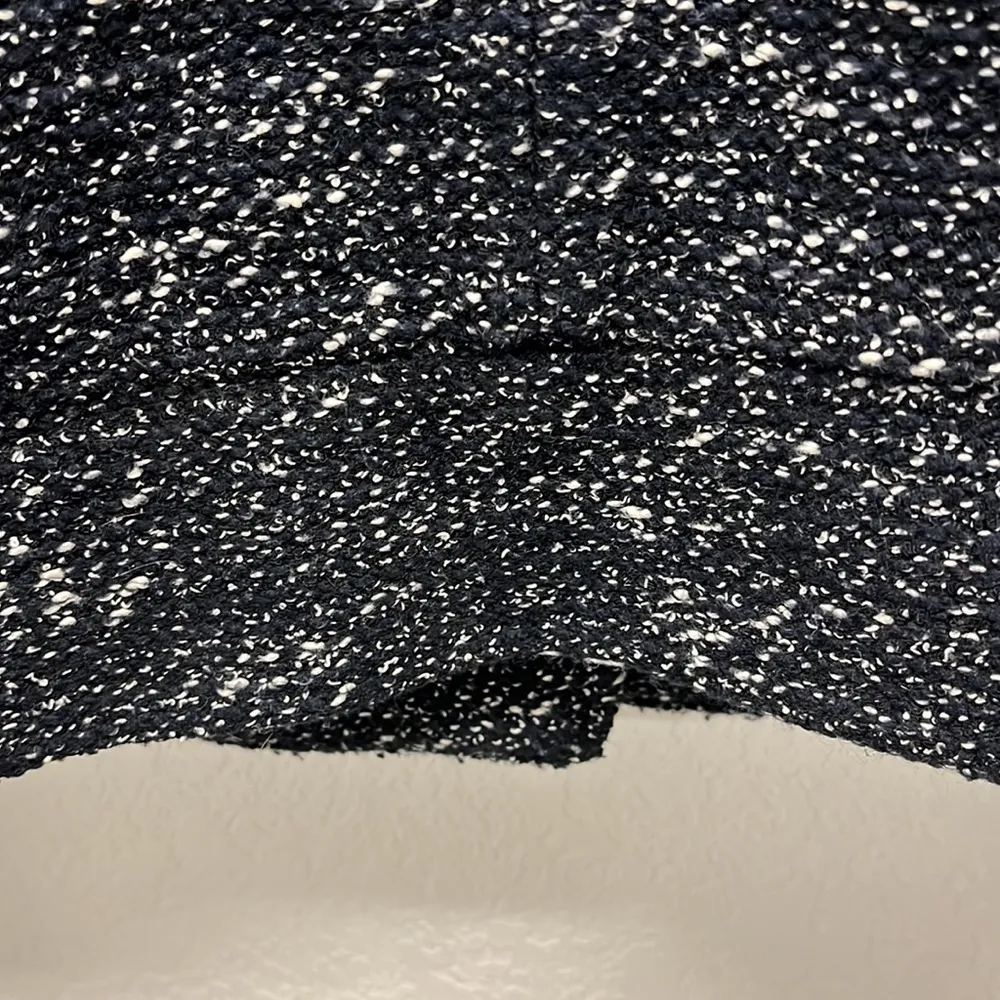 J.Crew Black & White Boucle Tweed Full Zip Blazer Jacket 2 - Image 7