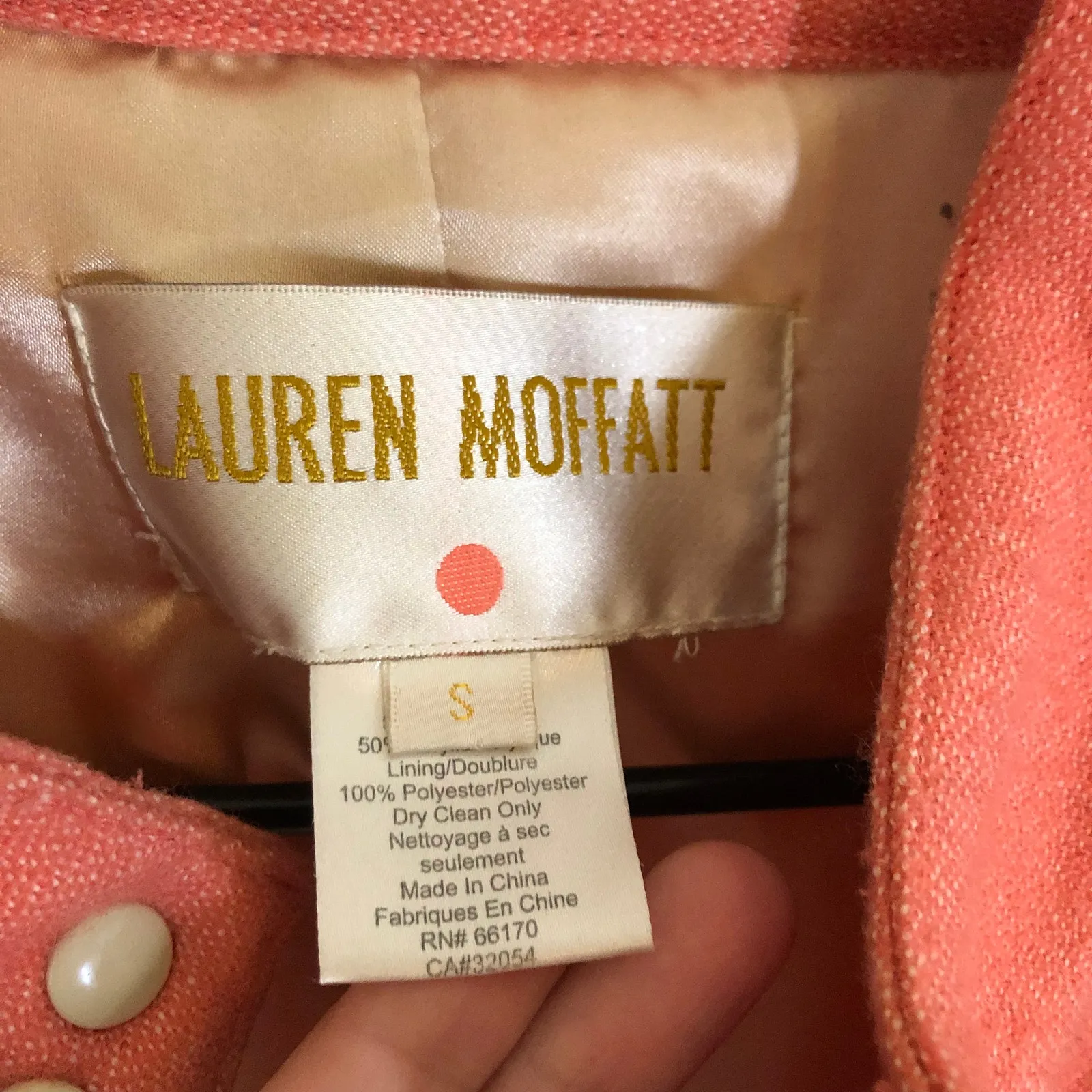 Anthropologie Lauren Moffat Eastwood Salmon Wool Pea Coat Size S Pink - Image 4