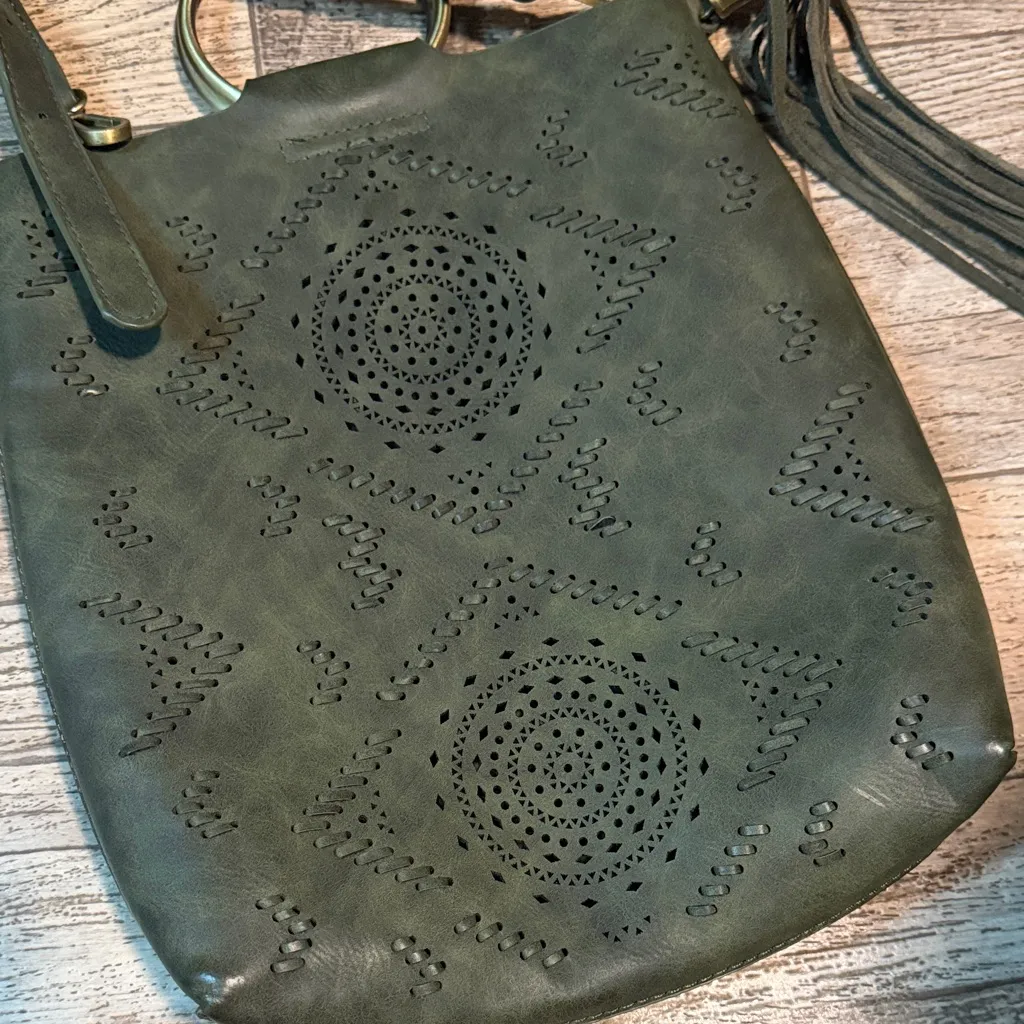 Anthropologie Olive Green Designer Bag - Image 6
