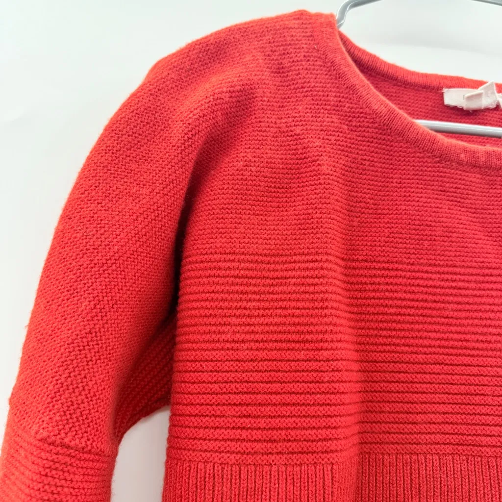 Helmut Lang Chunky Knit Sweater Women’s Size XS Red High Low Hem Pullover - Image 5