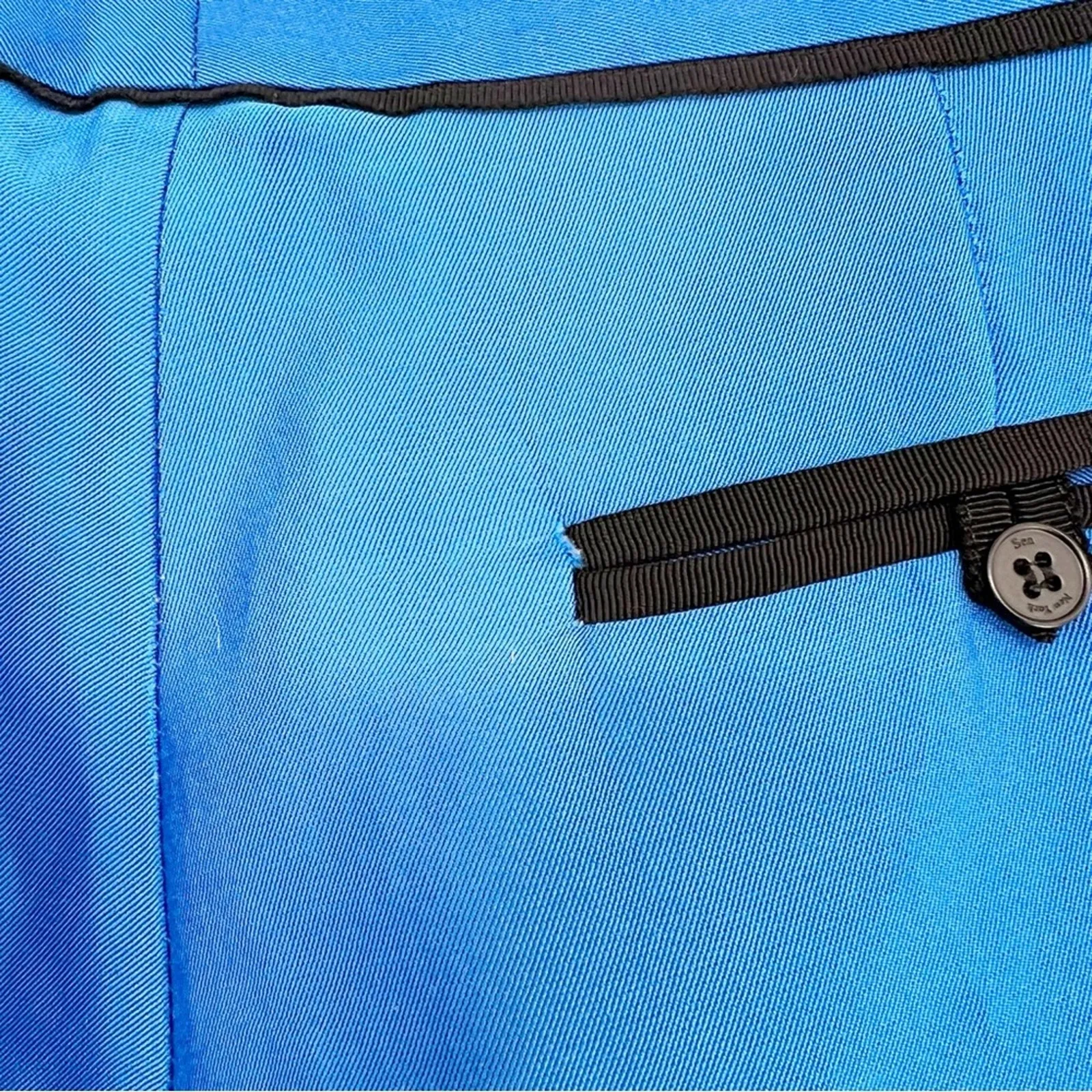 Sea‎ New York Silk Blend Stripe Detail Trousers 0 Blue - Image 7