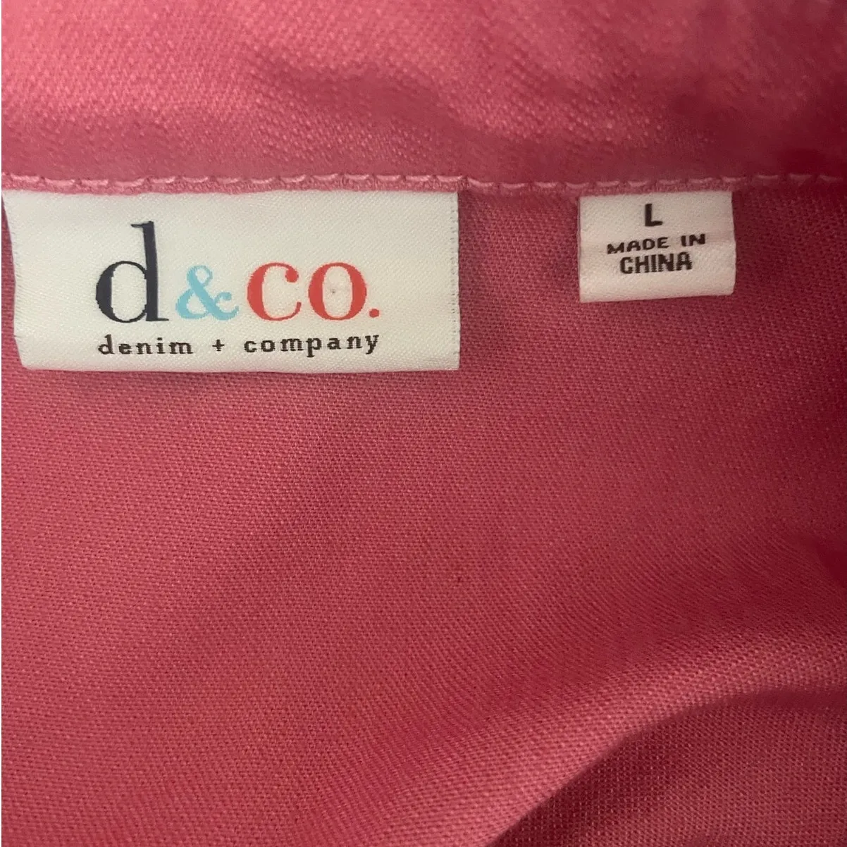 Denim‎ & Co Women Jean Jacket L Pink Long Sleeve Feminine  Denim Western Cowgirl - Image 2