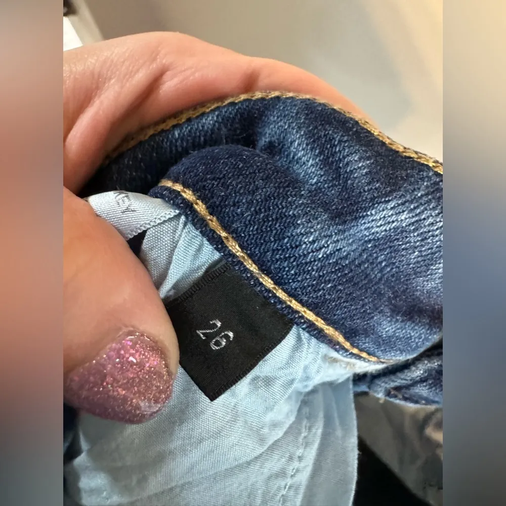 Flying Monkey Dark Blue Cropped Jeans Frayed - Image 5