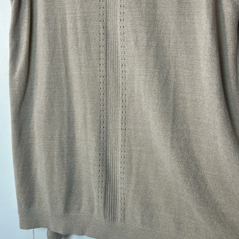 Barefoot Dreams CozyChic Ultra Lite Shawl Pointelle Vest in Sand - Image 8