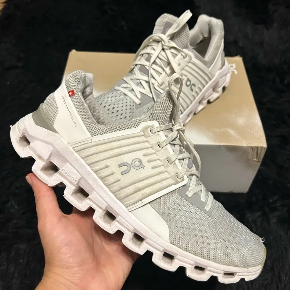 ON CLOUDSWIFT gray white running athletic training lace up shoes sneakers sz 8.5 - Image 2