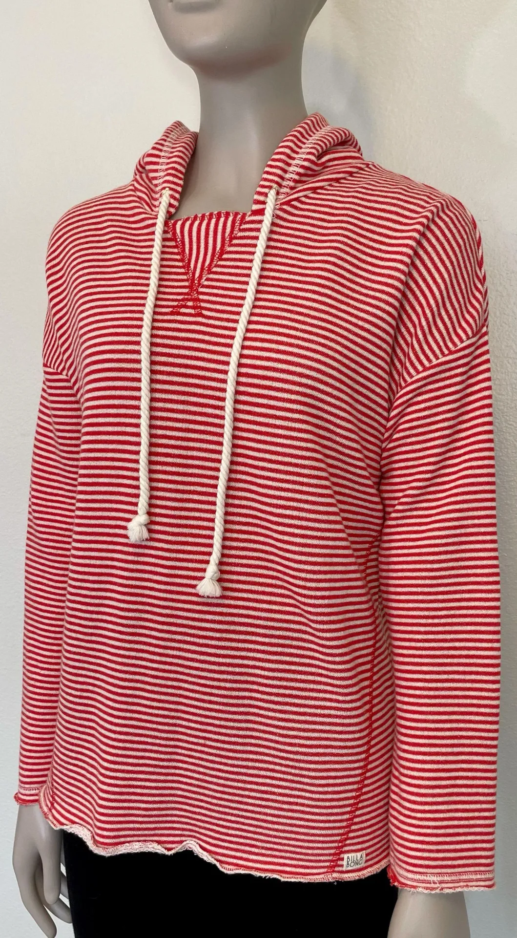 Red & White Striped Pullover Hoodie NWT! - Image 3