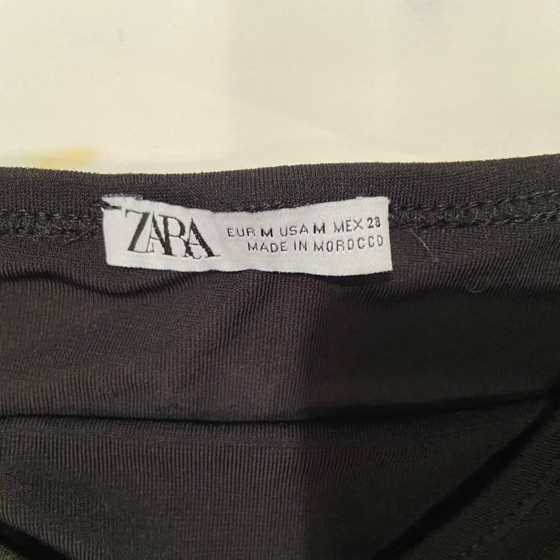 ZARA  Black Mesh Body Suit‎ Rounded neck Long Sleeves, size Medium M - Image 2