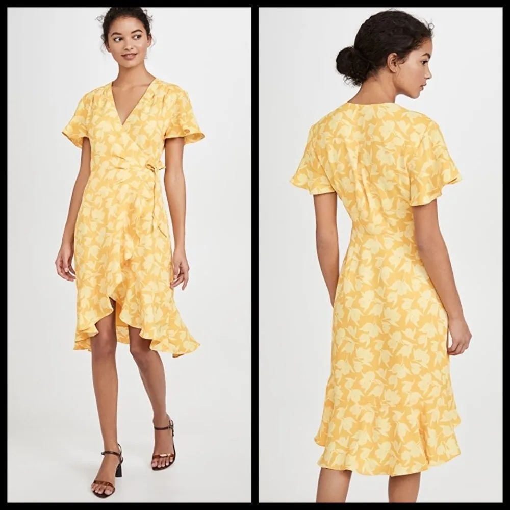 💕JOIE💕 Amelian Dress ~ Citrus Yellow Floral Print XL NWOT - Image 3