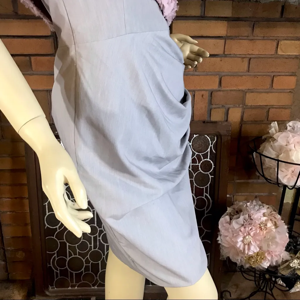 BLACK HALO PURPLE ONE SHOULDER ROSETTE DETAIL SHEATH PARTY DRESS NWT (6) - Image 11