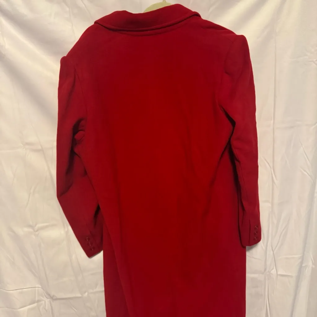 Vintage Stephanie Andrew’s Size 14 Petite Long Red 100% Wool Overcoat NWOT - Image 8