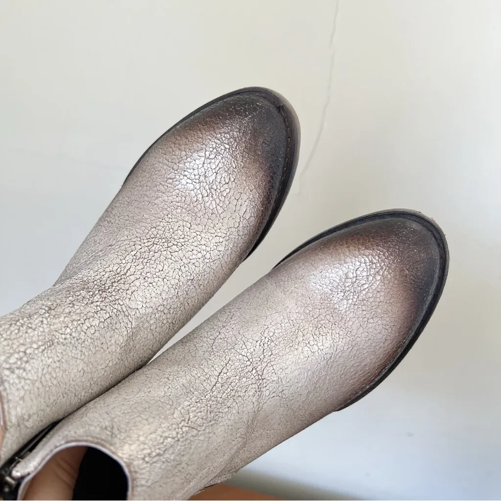 Circle G • White & Black Zipper Fashion Booties western painted distressed - Image 6