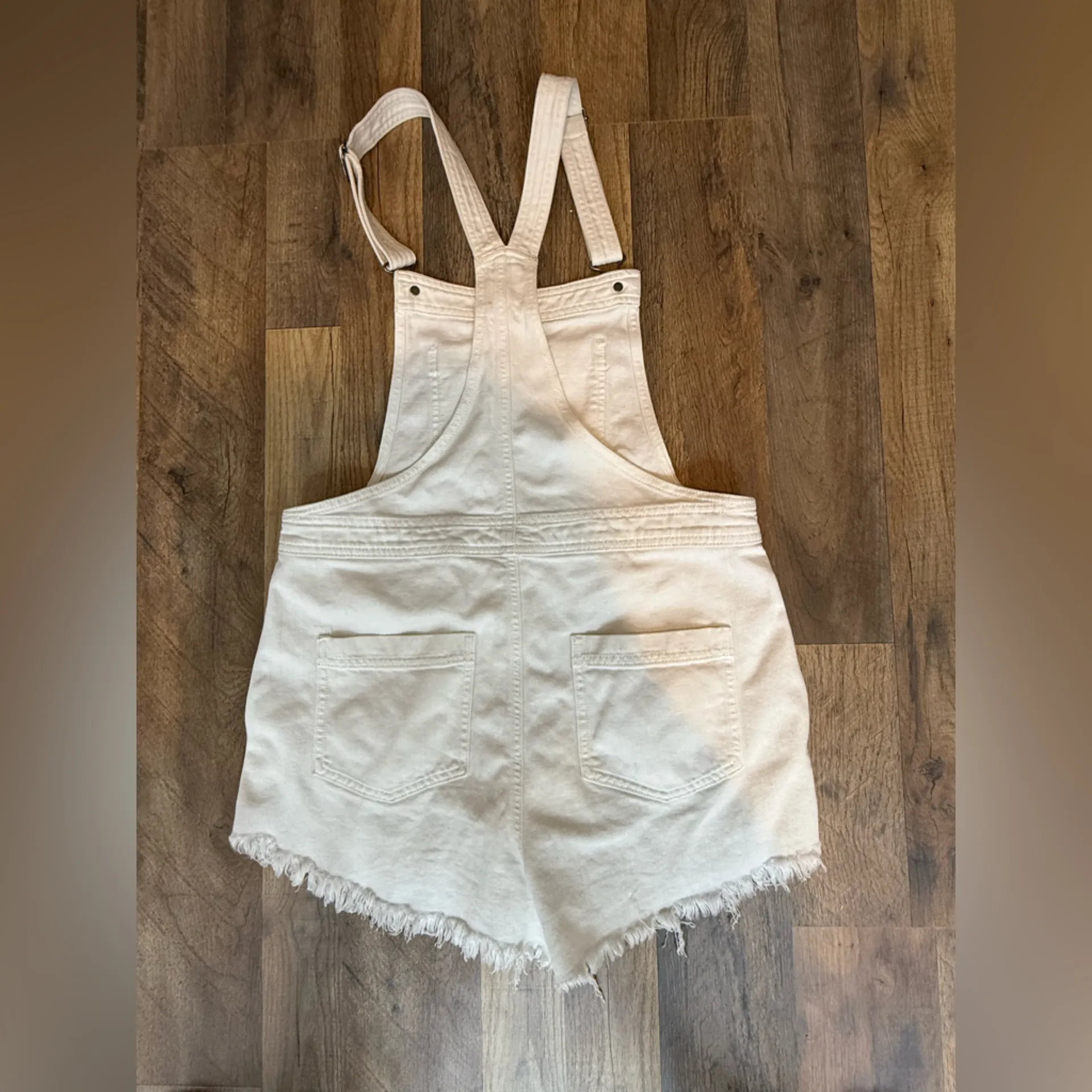 Aerie White Women's Denim Overalls size M - Image 4