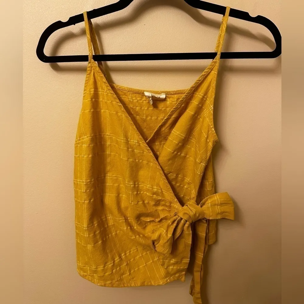 Harper Heritage Plaid Yellow Self Tie Wrap Tank Small - Image 5